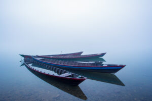 Boats at Mrauk-U, Myanmar