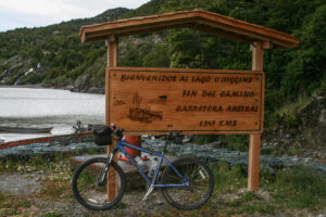 Bicycle at the end of the Carretera Austral, Lago O'Higgins, Chile