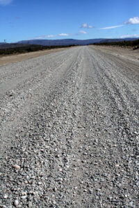 Gravel Road approaching Cholila, Argentina