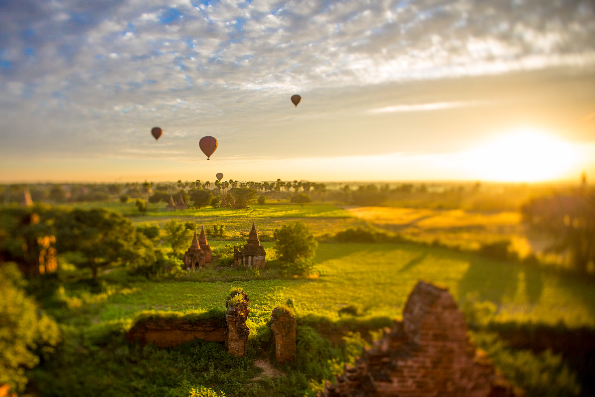 Hot Air Balloons over Bagan, Myanmar