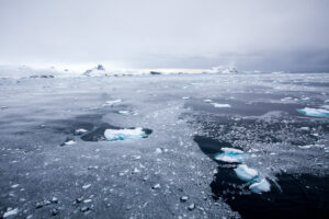Sea ice off the coast of Antarctica