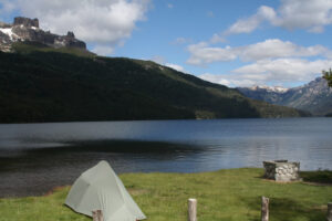 Tent at Lago Falkner, Ruta Siete Lagos, Argentina
